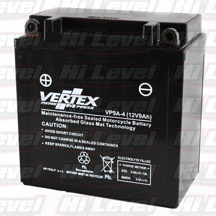 Vertex Motorcycle Battery Fits Piaggio Fly 150 4T CB9-B 2005-2009