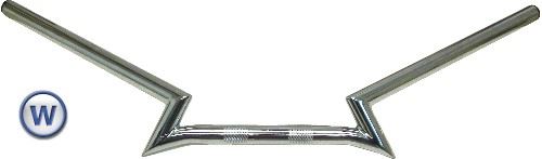 Motorcycle Handlebar 1" Chrome Z-Bar without Dimples