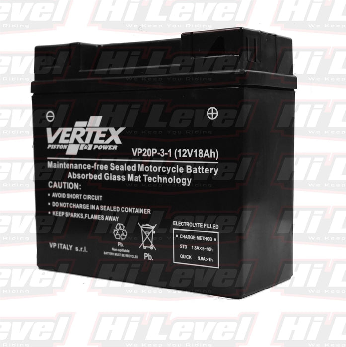 Vertex Motorcycle Battery Fits BMW K 75 ABS ES18-12v ES18-12v 1990-1996