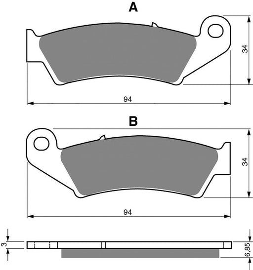 Front Right Goldfren Brake Pad Fits Yamaha YZ 450 FT 4T 3rd Gen 5XD6 2005