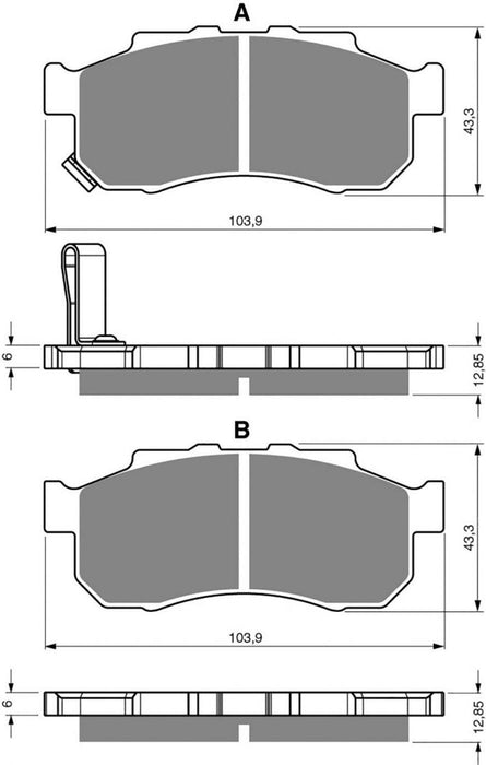 Front Right Goldfren Brake Pad Fits Honda MUV 700-9 Big Red 2009
