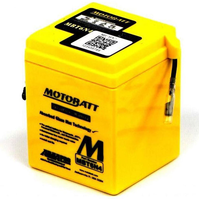 Motobatt Battery MBT6N4 6v 4AH 6N42A Models, 6N4C1B L:71mm x  H:96mm x W:71mm