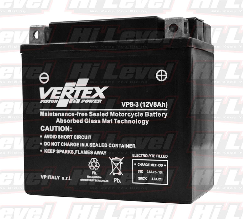 Vertex Motorcycle Battery Fits Cagiva SST 250 N CB7L-B 1980-1984