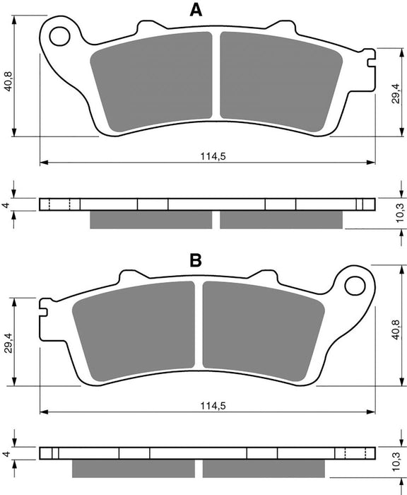 Rear Right Goldfren Brake Pad Fits Honda GL 1800 A7 Gold Wing ABS Deluxe 2007