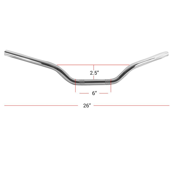 Motorradlenker 7/8" Chrom 2" Rise wie montiert an Suzuki GS125