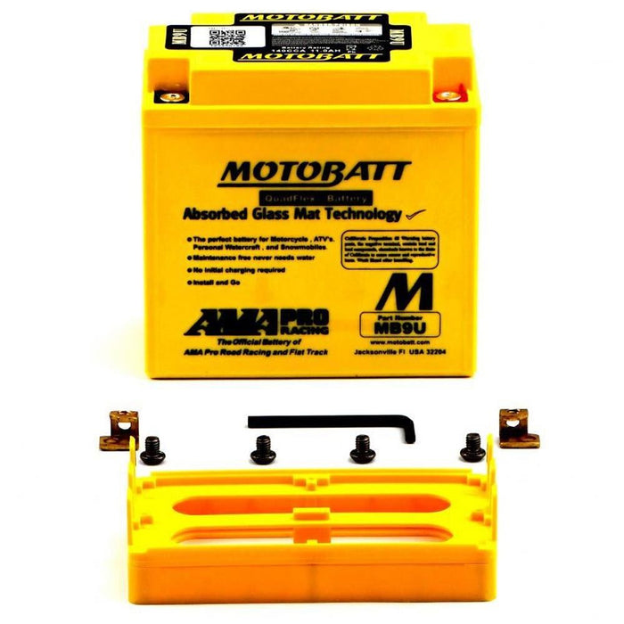 Motobatt-Batterie MB9U 12 V 11 Ah CCA: 140 A YB7A, YB9B L: 136 mm x H: 133 mm x B: 76 mm