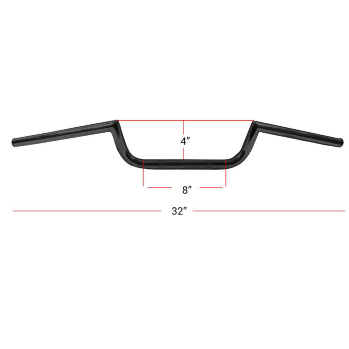 Motorradlenker 7/8" Black Ace Cafe Racer 32" lang, Anstieg 3,25" Mitte 5,5"