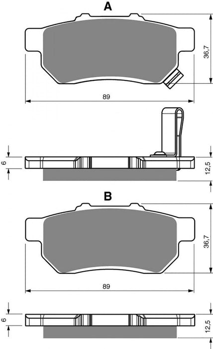 Rear Left Goldfren Brake Pad Fits Honda MUV 700-9 Big Red Rea2009