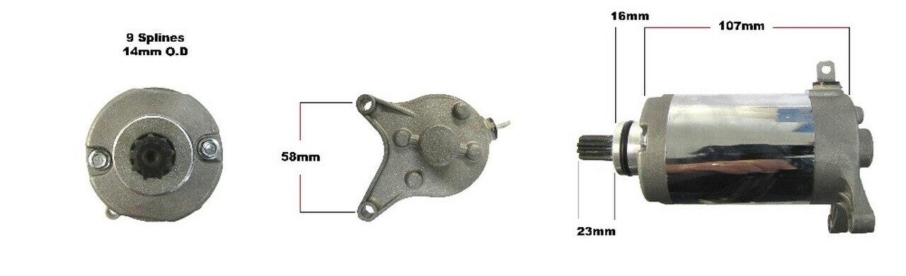 Replacement Starter Motor Fits Yamaha XV250, XV125 Virago