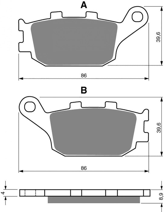 Rear Right Goldfren Brake Pad Fits Yamaha YZF R6 5SL1 2003