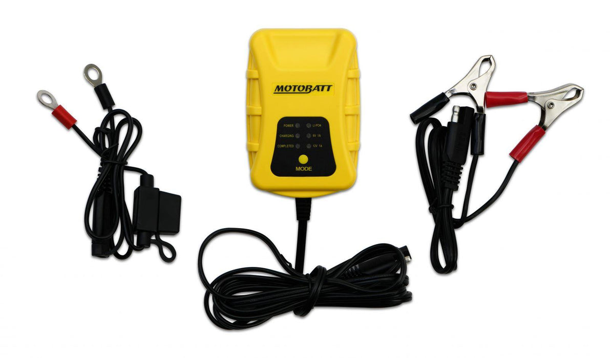 Motobatt PDCT1 6V 12V Battery Charger Maintainer Lithium AGM GEL LiFePO4 Smart