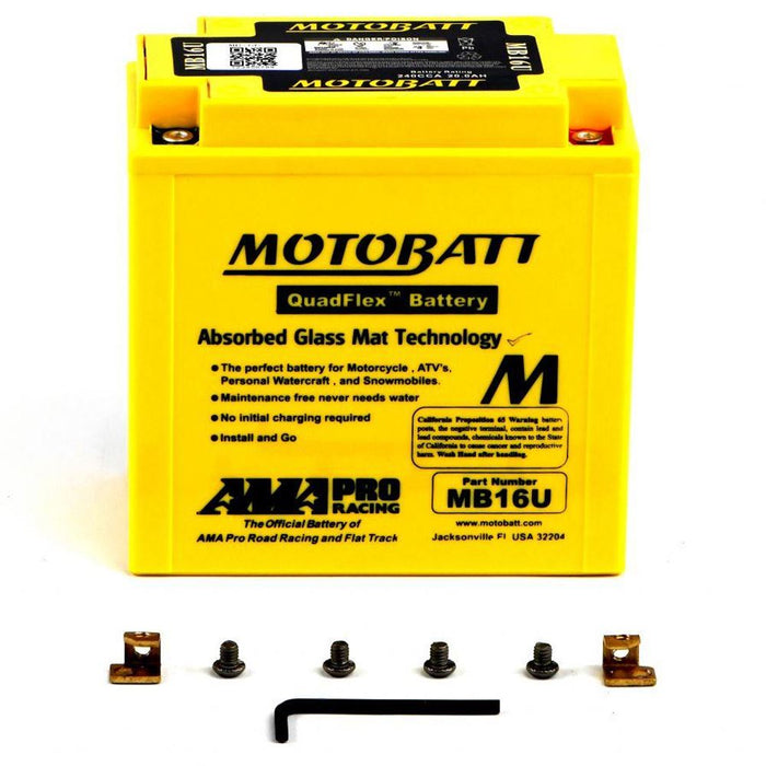 Motobatt Battery MB16U 12v 20AH CCA:240A YB16BA L:160mm x H:161mm x W:90mm