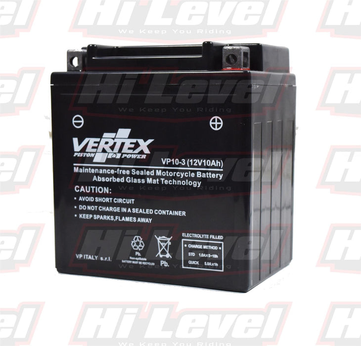 Vertex Motorcycle Battery Fits Kawasaki KZ 200 A2 CB10L-B2 1979