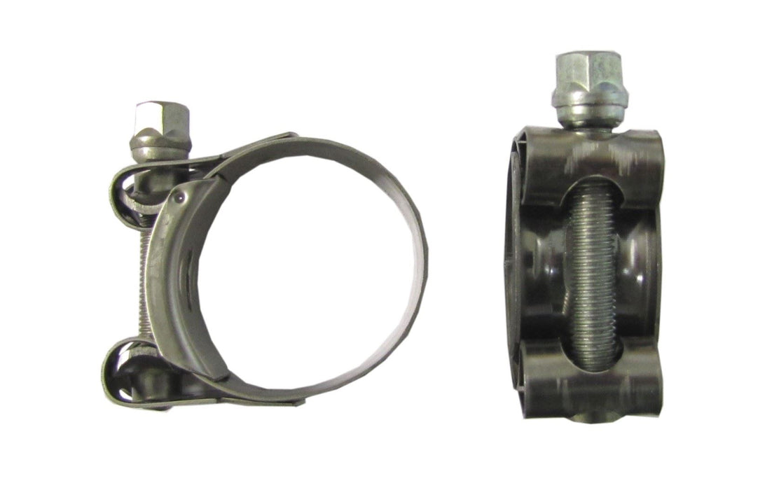 Mikalor 10X Exhaust Clamps 47-51mm All Stainless Steel inc Bolt – motorcycle part available from UK stock