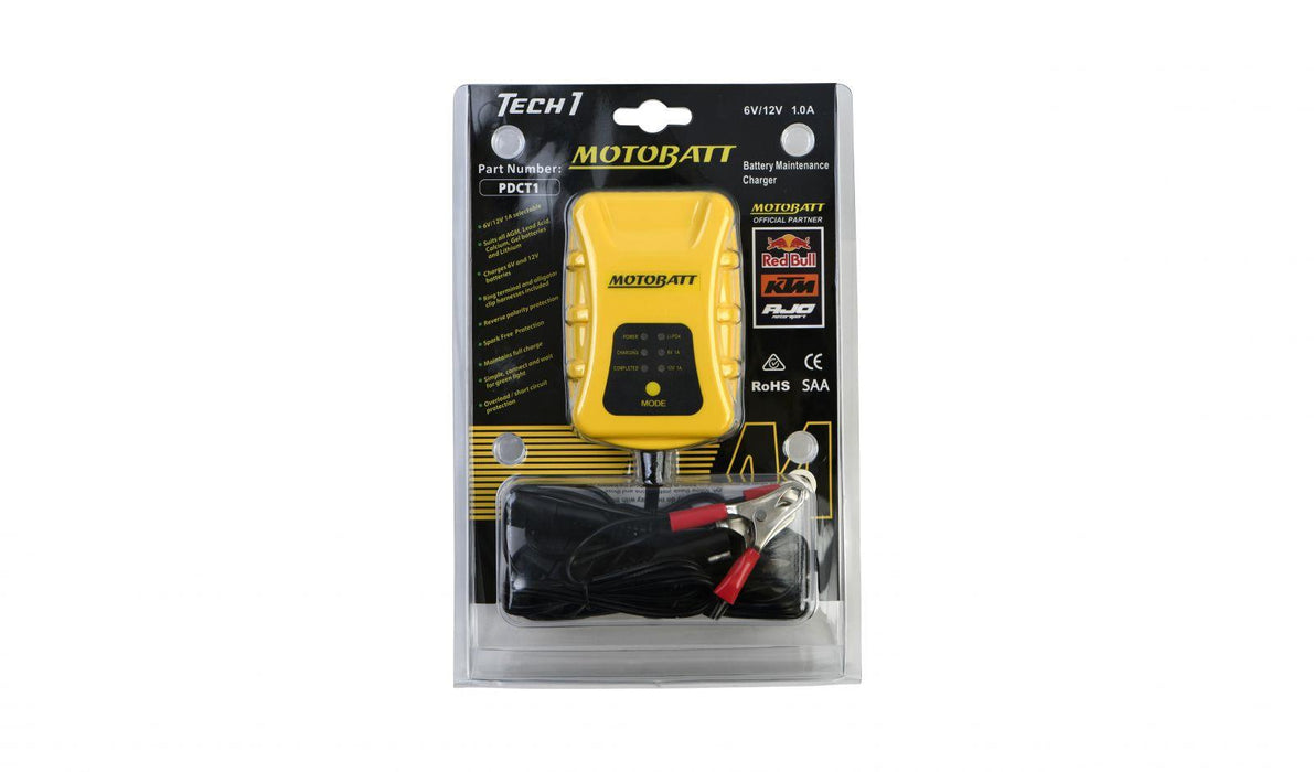 Motobatt PDCT1 6V 12V Battery Charger Maintainer Lithium AGM GEL LiFePO4 Smart