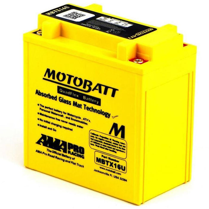 Motobatt Battery MBTX16U 12v 19AH CCA:250A L:151mm x H:161mm x W:87mm