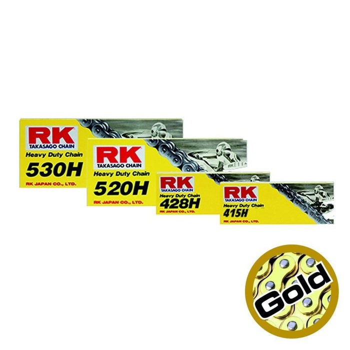 RK Motorcycle Chain Heavy Duty Gold HSB 428-114L (24.2KN) – motorcycle part available from UK stock