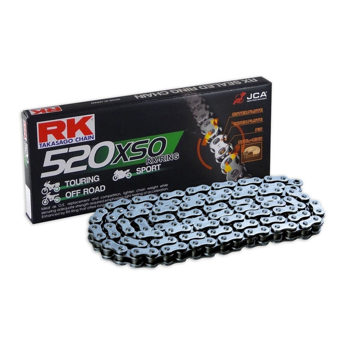 RK Motorcycle Chain Heavy Duty RX-Ring Black XSO2 520-112L (37.0KN) – motorcycle part available from UK stock