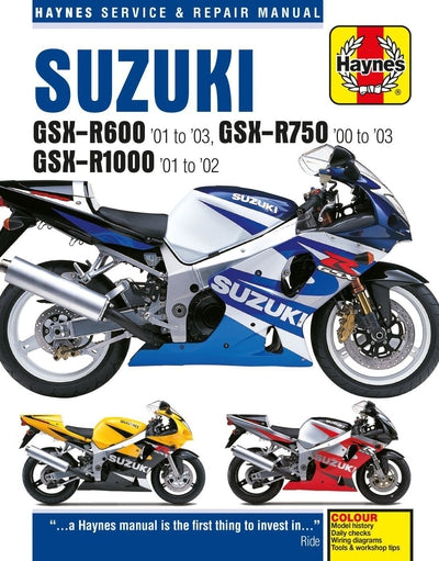 Haynes Manual Suzuki GSXR600K1-K3, GSXR750Y-K3, GSXR1000K1-2 99-03
