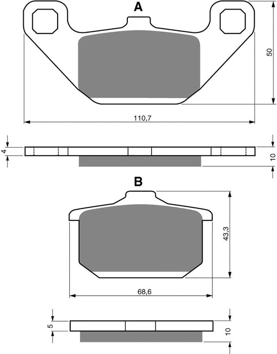 Goldfren-Bremsbelag vorne rechts passend für Kawasaki GTR 1000 ZG1000A5 1990