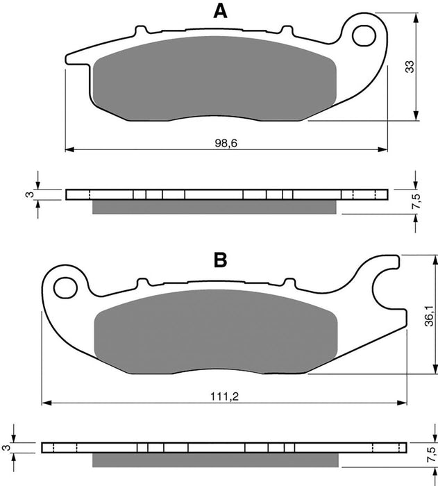 Front Right Goldfren Brake Pad Fits Honda CBR 125 R7 2007