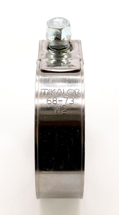 Mikalor 10X Exhaust Clamps 68-73mm Stainless Steel With Zinc Bolt