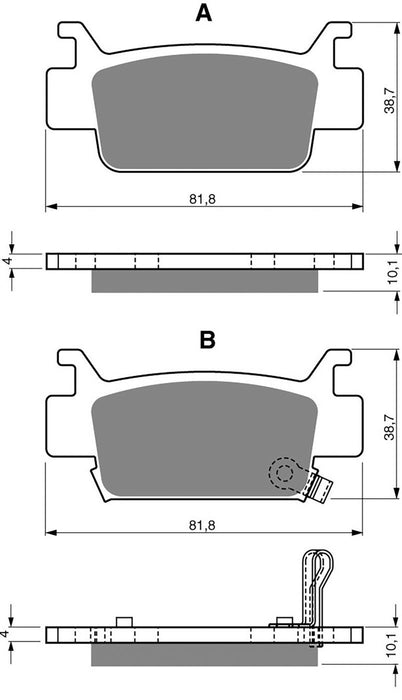 Rear Right Goldfren Brake Pad Fits Honda TRX 700 XXB 2011