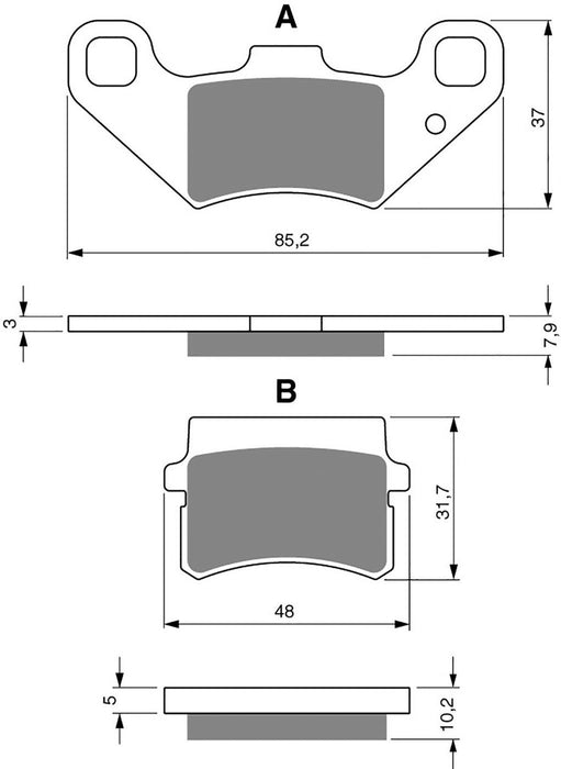 Front Left Goldfren Brake Pad Fits Quadzilla Midi Bug 2013-2014