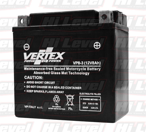 Vertex Battery Fits Yamaha YP 125 Majesty Disc Front & Rear 5XL1 CB7L-B 2003 – motorcycle part available from UK stock