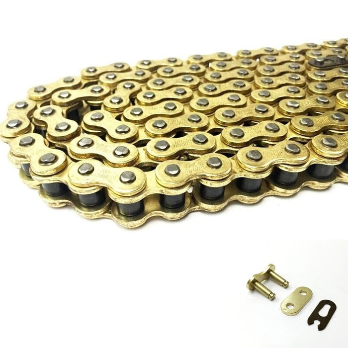 Hendler Motorcycle Chain Heavy Duty X-Ring Gold 428-142 Links (23.8KN) – motorcycle part available from UK stock