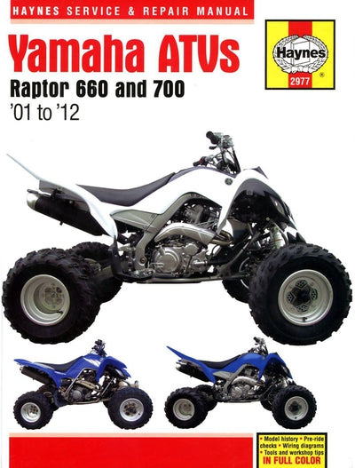 Haynes Manual Yamaha Raptor 660 & 700 ATV's 01-12