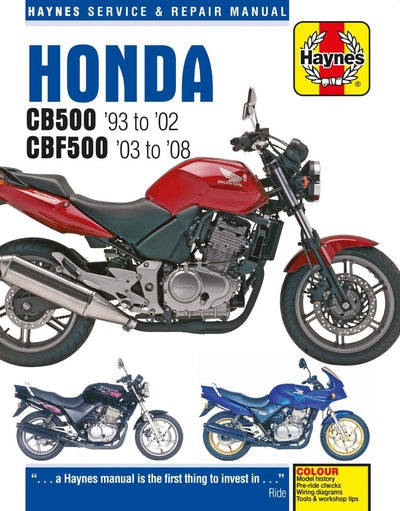 Haynes Manual Honda CB500,S 93-02, CBF500 03-08