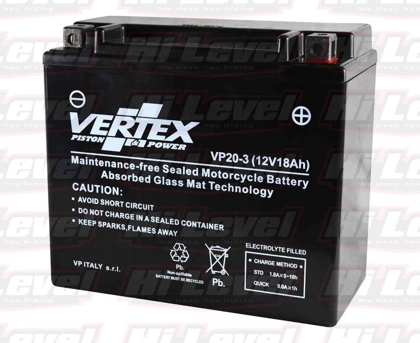 Vertex batería de motocicleta se adapta a Yamaha YFM 660 FT Grizzly 5KMW CTX20L-BS 2005