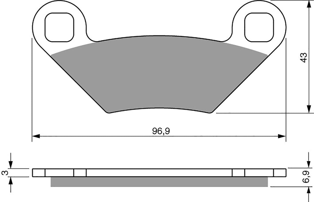 Goldfren-Bremsbelag vorne links, passend für Polaris 850 Sportsman XP 2009–2010