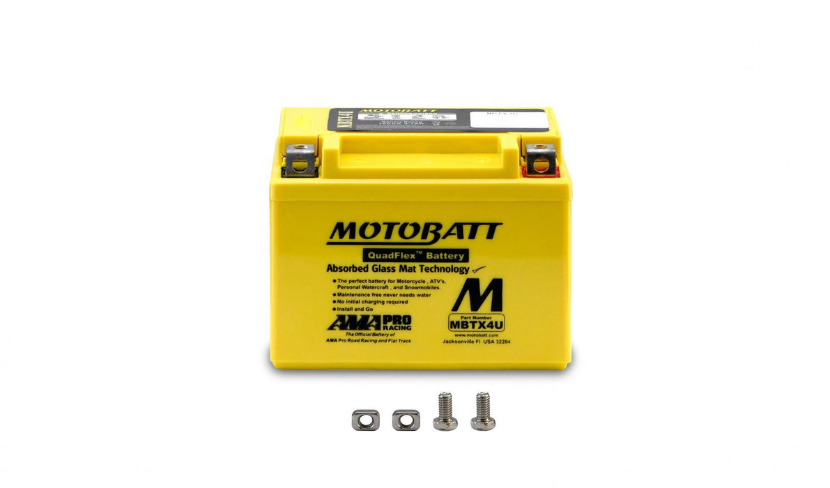 Motobatt Sealed Battery Fits Piaggio Zip 50 2T Front Drum Model MBTX4U 1992-1996