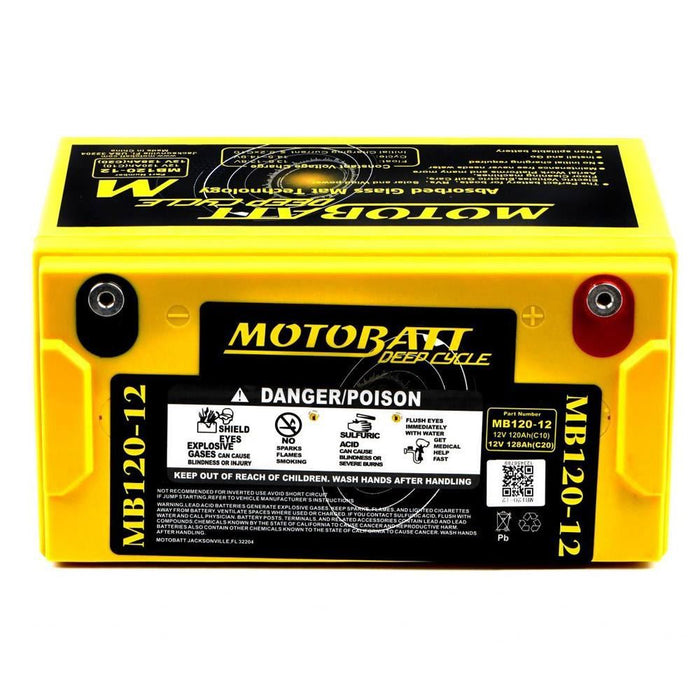 Motobatt Deep Cycle Battery MB130-12 L:330mm x H:215mm x W:170mm (BCI Group 32)