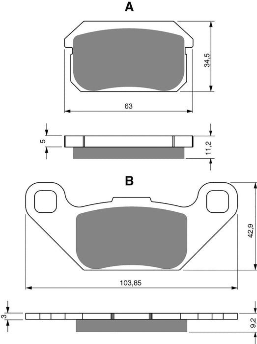 Rear Right Goldfren Brake Pad Fits Quadzilla CVT 320 E Sports Auto 2007-2013