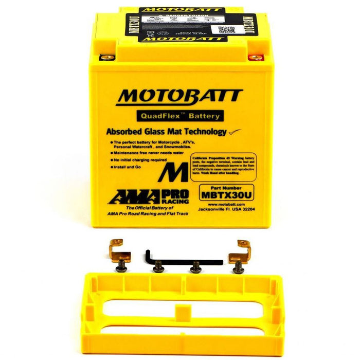 Motobatt Battery MBTX30U 12v 32AH CCA:385A YB30LB, L:166mm x H:175mm x W:126mm