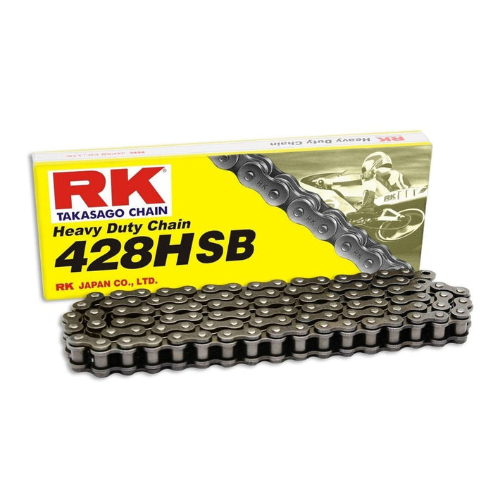 RK Motorcycle Chain Heavy Duty Black HSB 428-140L (24.2KN) – motorcycle part available from UK stock