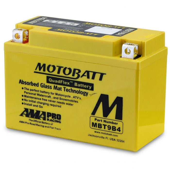 Motobatt Battery MBT9B4 12v 9AH CCA:115A YT9BBS, L:150mm x H:105mm x W:70mm