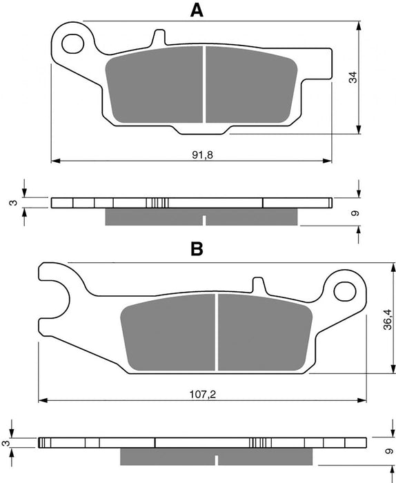 Rear Right Goldfren Brake Pad Fits Yamaha YFM 700 FGPY Grizzly 43P1 2009