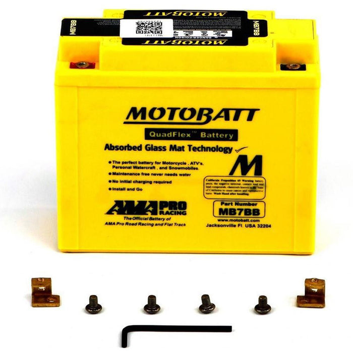 Motobatt Battery MB7BB 12v 9AH CCA:150A YB7B L:150mm x H:130mm x W:60mm 12N7B-3A