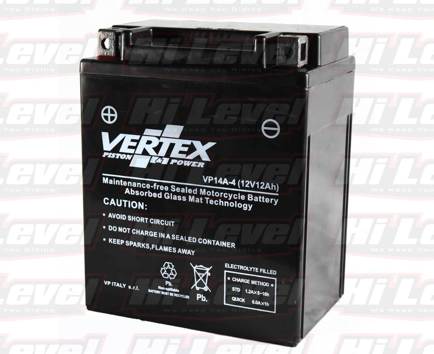 Vertex-Motorradbatterie, passend für Polaris 325 Trail Boss 2x4 CB14-A2, Baujahr 2000–2002.