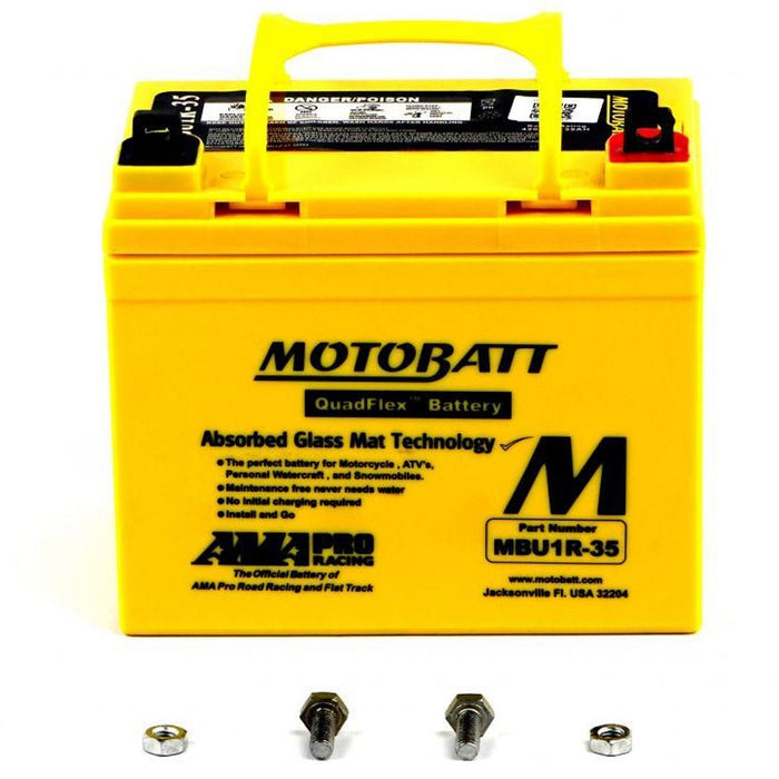 Motobatt Battery MBU1R-35 12v 35AH U1-7, U1-9, U1-32 L:195mm x H:180mm x W:130mm