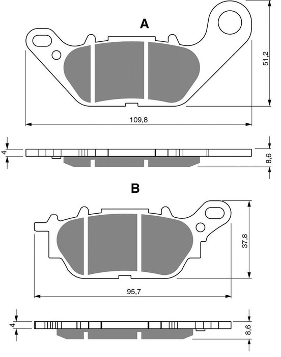 Front Right Goldfren Brake Pad Fits Yamaha YBR 125 Custom 27S1 2008-2010