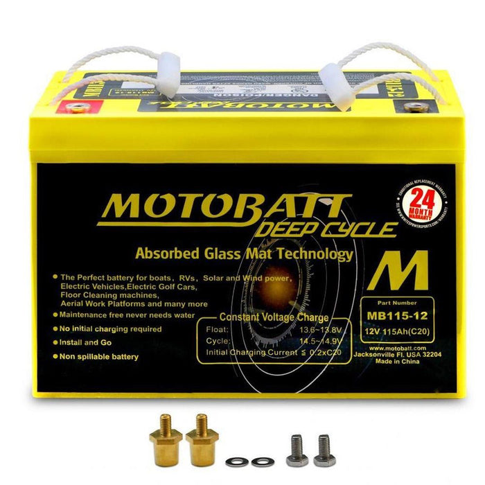 Motobatt Deep Cycle Battery MB115-12 L:305mm x H:210mm x W:170mm (BCI Group 27)