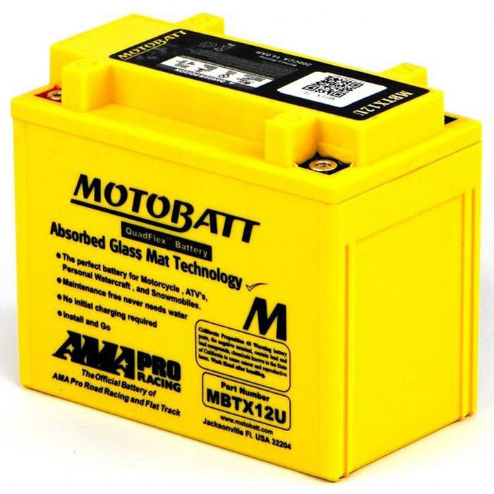 Motobatt Battery MBTX12U 12v 14AH CCA:200A YB12BB2, L:151mm x H:130mm x W:87mm