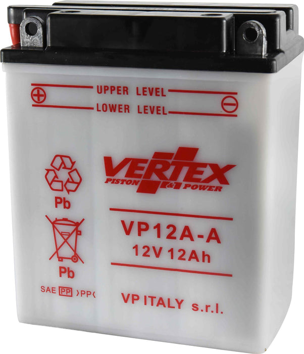 Vertex-Batterie passend für Yamaha XS 360 B, Scheibe vorne und Trommel hinten, CB12A-A, Baujahr 1975